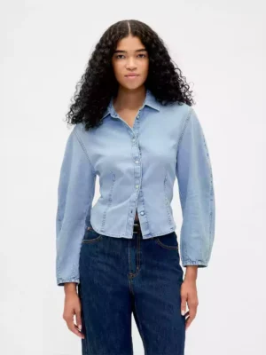 Denim sleeve shirt women