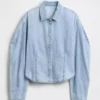 Denim sleeve shirt women