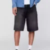 High rise baggy denim shorts