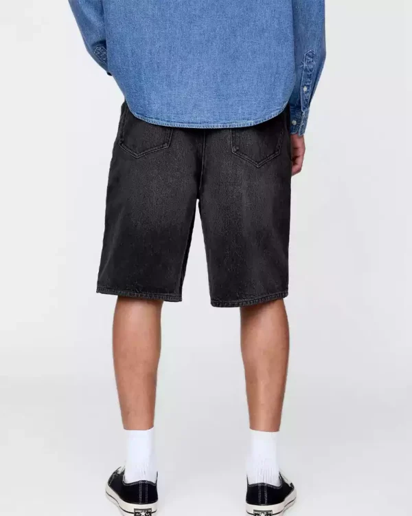 High rise baggy denim shorts