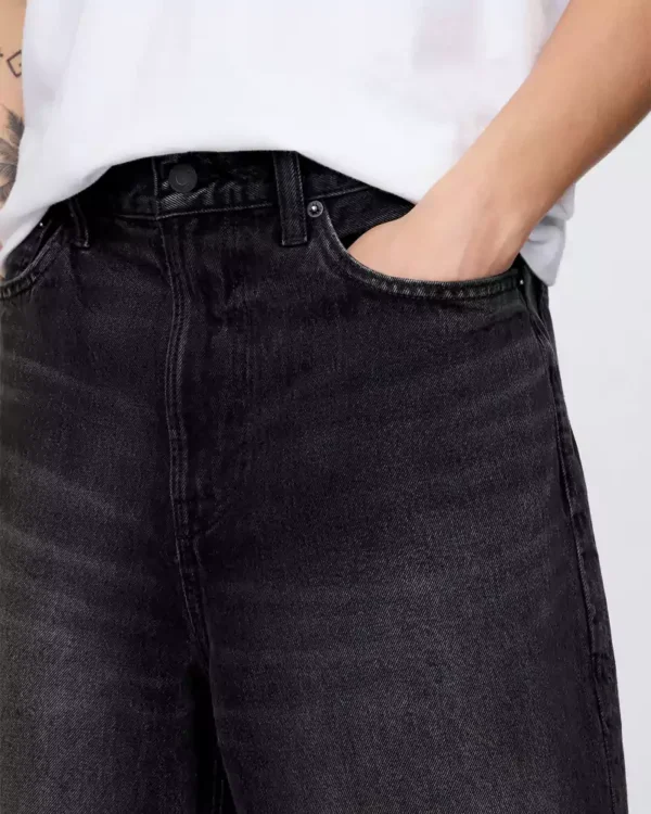 High rise baggy denim shorts