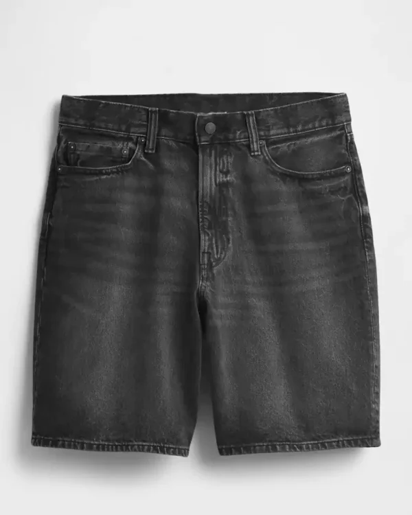 High rise baggy denim shorts