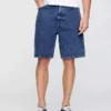 High rise baggy denim shorts