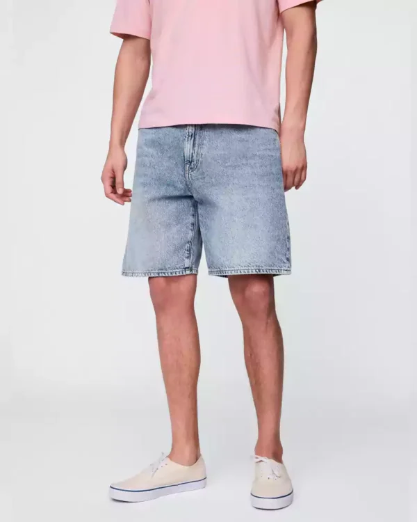 High rise baggy denim shorts