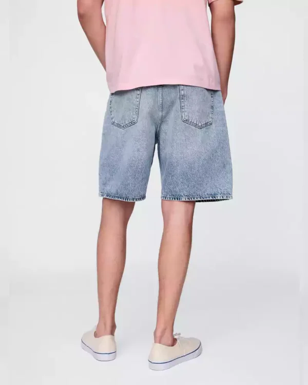 High rise baggy denim shorts