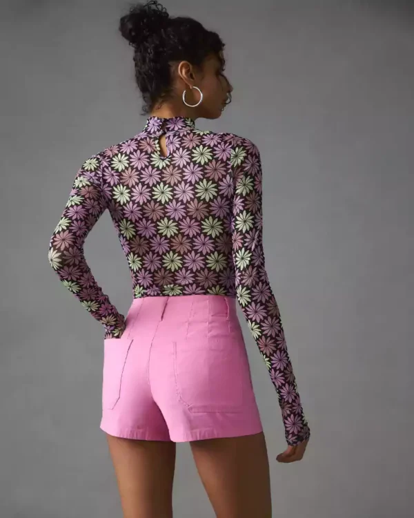 High rise shorts denim