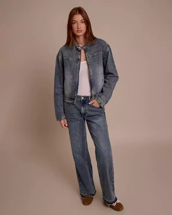 Ladies tall denim jacket