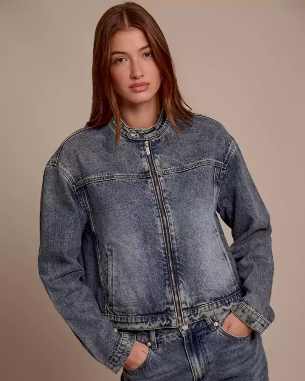 Ladies tall denim jacket