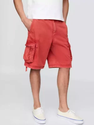 Mens denim cargo shorts