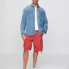 Mens denim cargo shorts Mens denim cargo shorts
