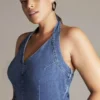 Plus size denim jumpsuit