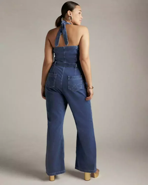 Plus size denim jumpsuit
