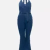 Plus size denim jumpsuit