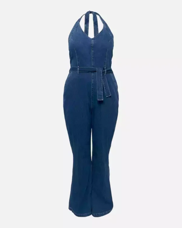 Plus size denim jumpsuit
