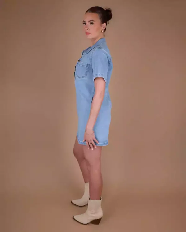 Shirt denim dress for women
