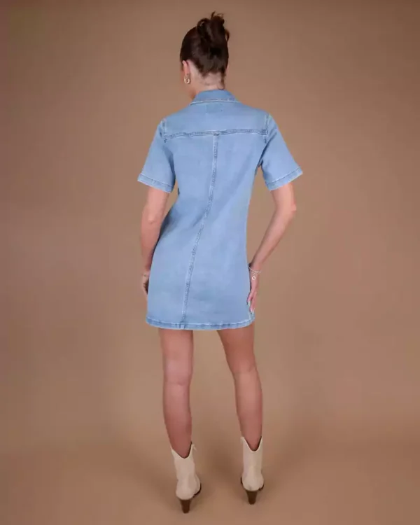 Shirt denim dress for women