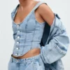 denim top Women's Button-Up Denim Top