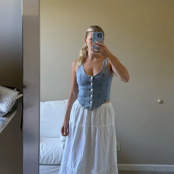 denim top 3 Women's Button-Up Denim Top