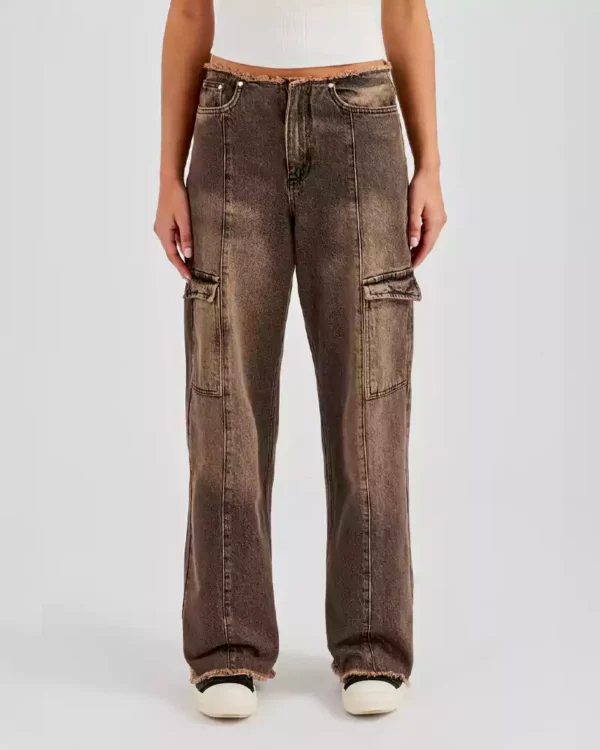 Brown denim jeans