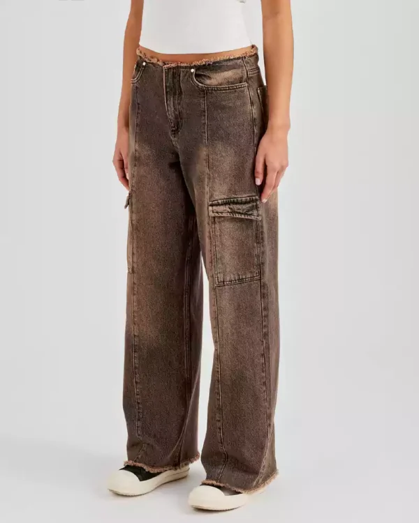 Brown denim jeans