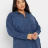 Button up denim shirt womens