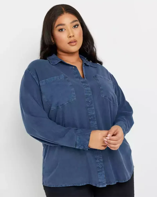 Button up denim shirt womens