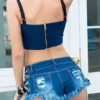 Cheeky denim shorts
