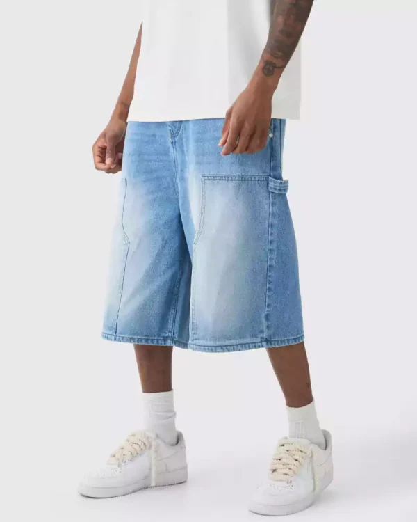 Denim baggy shorts mens