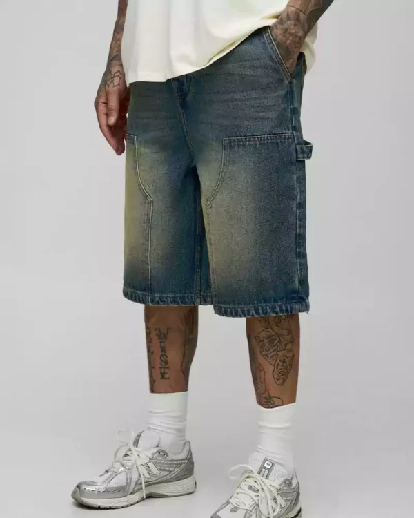 Denim baggy shorts mens
