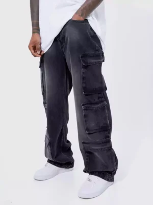 Denim cargo jeans