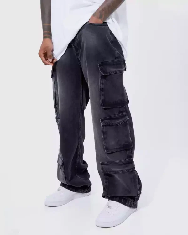 Denim cargo jeans