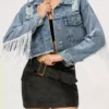 Denim fringe jacket