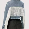 Denim fringe jacket