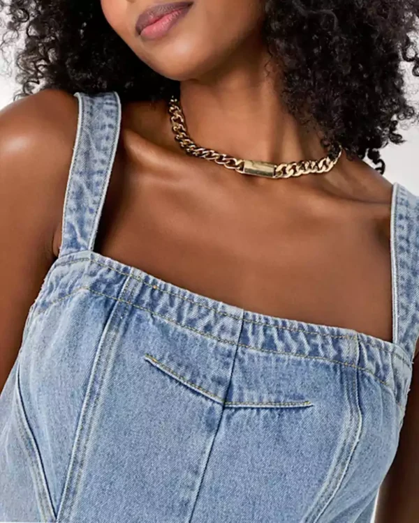 Denim jumpsuit shorts Denim jumpsuit shorts