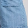 Denim overall shorts for women