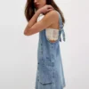 Denim pinafore dress