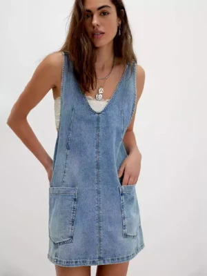 Denim pinafore dress