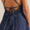 Denim romper womens