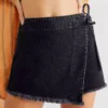 Denim skirt mini black