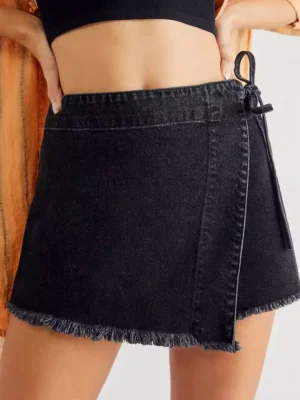 Denim skirt mini black