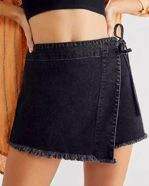 Denim skirt mini black