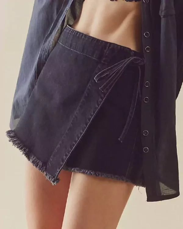 Denim skirt mini black