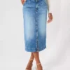 Denim straight skirt
