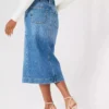 Denim straight skirt