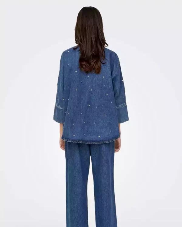 Denim with rhinestones