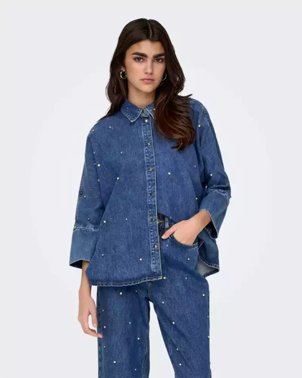 Denim with rhinestones