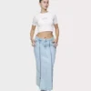Light wash denim skirt