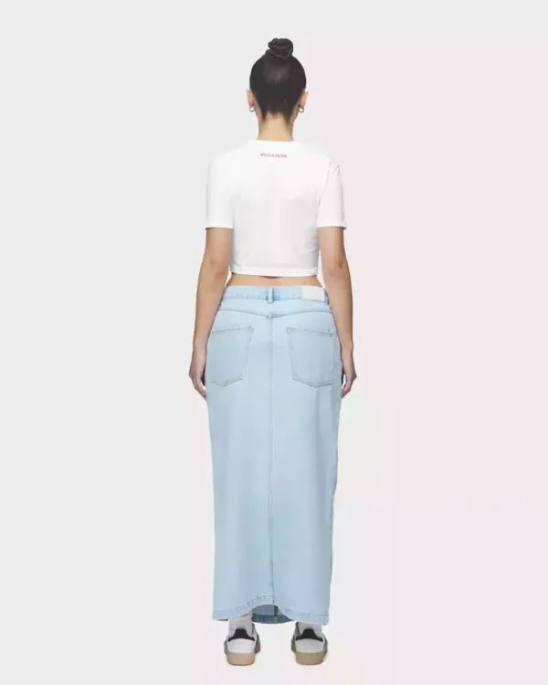 Light wash denim skirt