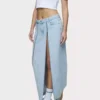 Light wash denim skirt