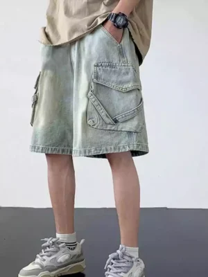 Mens baggy denim shorts